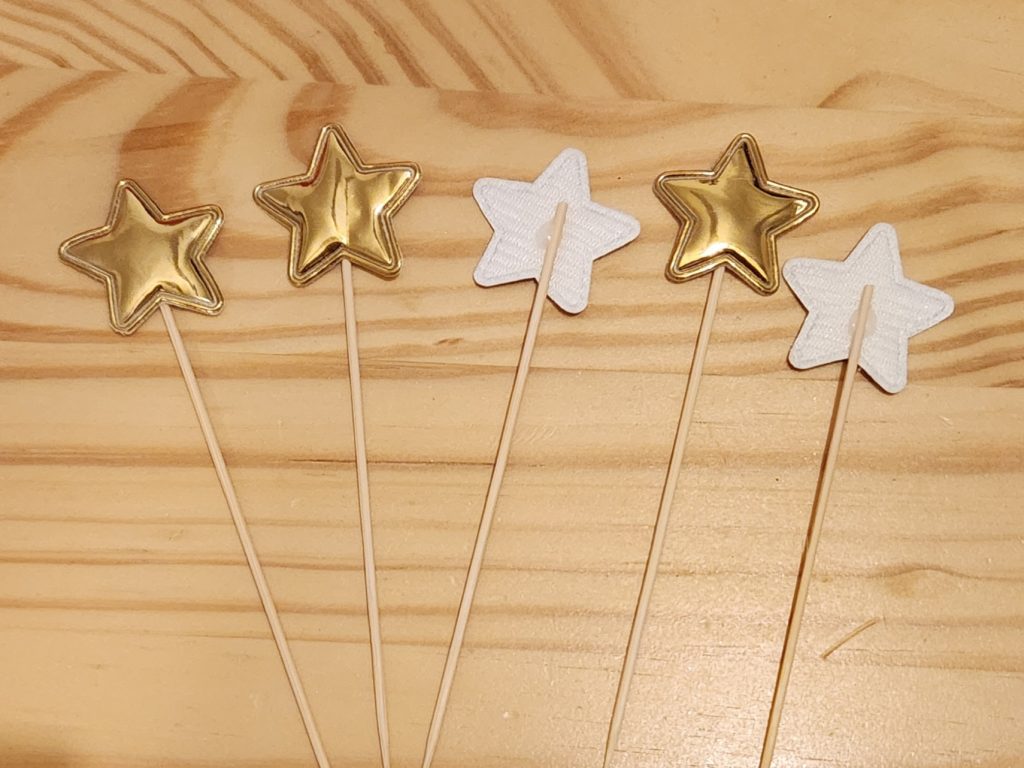 Gold star cupcake toppers